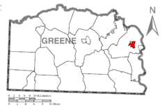 Map of Fairdale, Greene County, Pennsylvania Highlighted.png