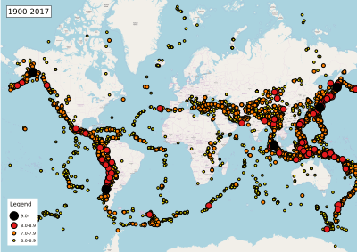 Archivo:Map of earthquakes 1900-