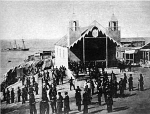 Archivo:Marinos hispanos ocupan las islas chinchas en 1864