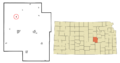 Marion County Kansas Incorporated and Unincorporated areas Durham Highlighted