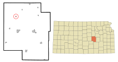 Marion County Kansas Incorporated and Unincorporated areas Durham Highlighted.svg