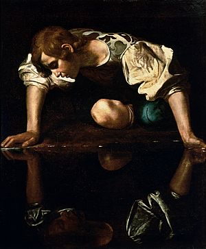 Archivo:Narcissus-Caravaggio (1594-96) edited