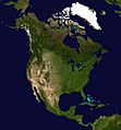 North America satellite orthographic