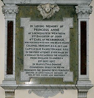 Archivo:Princess Anne of Loewenstein Wertheim monument in St Raphael's Church Surbiton