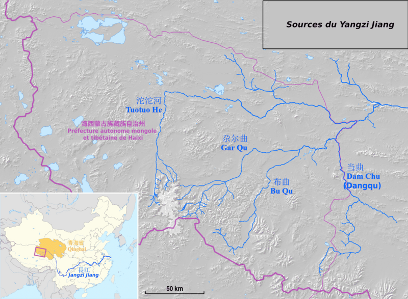 Quellgebiet des Jangtsekiang (Karte)-fr