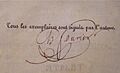 Signature autographe de Charles Fourier