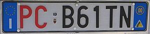 Archivo:Trento (Italy) civil protection license plate