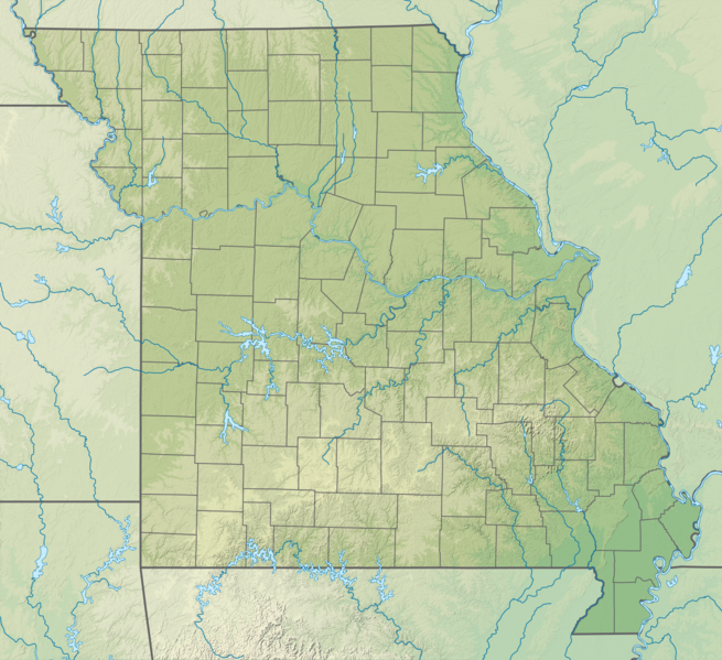 USA Missouri relief location map