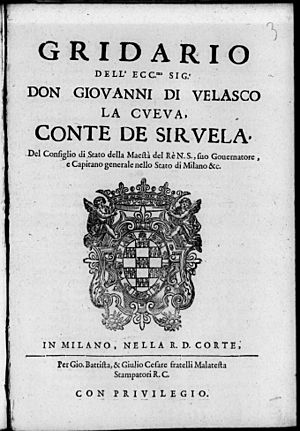 Archivo:Velasco y de la Cueva, Juan de – Gridario dell'eccellentissimo signor don Giovanni di Velasco La Cueva, 1643 – BEIC 15109215