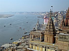 View of Ghats across the Ganges, Varanasi.jpg