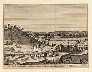 Archivo:A north view of Fort Johnson drawn on the spot by Mr. Guy Johnson, Sir Wm. Johnson's son (NYPL NYPG94-F42-419810)