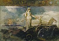 Abbott Handerson Thayer - Minerva in a Chariot - 1929.6.121 - Smithsonian American Art Museum