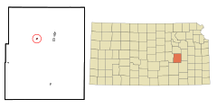 Chase County Kansas Incorporated and Unincorporated areas Elmdale Highlighted.svg