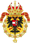Coat of Arms of Rudolf II, Matthias and Ferdinand II, Holy Roman Emperors-Or shield variant.svg