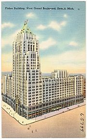Archivo:Fisher Building, West Grand Boulevard, Detroit, Mich (65799)