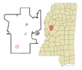 Humphreys County Mississippi Incorporated and Unincorporated areas Louise Highlighted