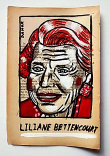 Liliane Bettencourt Portrait Painting Collage By Danor Shtruzman.jpg