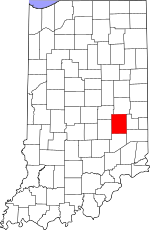 Map of Indiana highlighting Rush County.svg