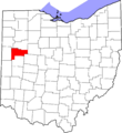 Map of Ohio highlighting Auglaize County