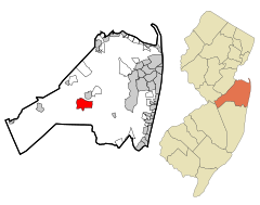 Monmouth County New Jersey Incorporated and Unincorporated areas West Freehold Highlighted.svg