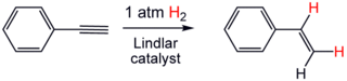 Partial hydrogenation of phenylacetylene using the Lindlar catalyst