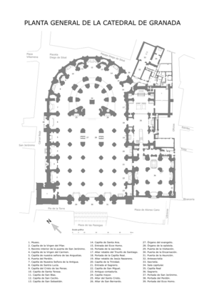 Archivo:Planta general de la catedral de Granada