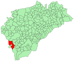 Extensión del término municipal dentro de la provincia de Segovia.