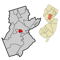 Somerset County New Jersey Incorporated and Unincorporated areas Somerville Highlighted.svg