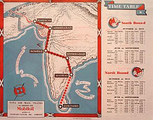 Archivo:Tata Sons' Airline Timetable Image, Summer 1935 (interior)