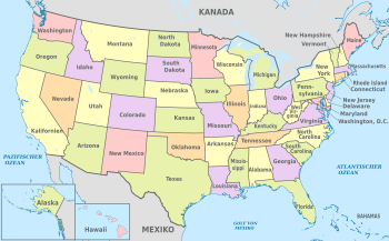 Archivo:United States, administrative divisions - de - colored