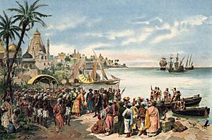 Archivo:A chegada de Vasco da Gama a Calicute em 1498