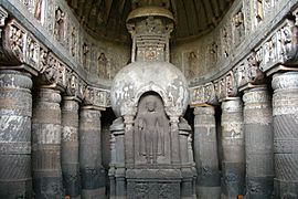 Ajanta Caves, India, Ajanta stupa worship hall