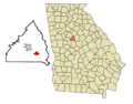 Butts County Georgia Incorporated and Unincorporated areas Flovilla Highlighted