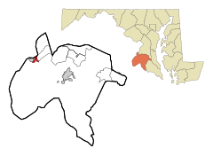 Charles County Maryland Incorporated and Unincorporated areas Potomac Heights Highlighted.svg
