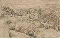 Hilly Landscape with a City by Jan van Scorel