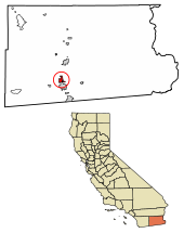 Imperial County California Incorporated and Unincorporated areas Imperial Highlighted 0636280.svg
