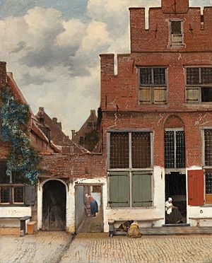Archivo:Johannes Vermeer - Gezicht op huizen in Delft, bekend als 'Het straatje' - Google Art Project
