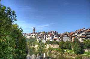 Archivo:Kathedrale mit Saane Fribourg