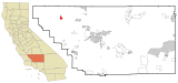 Kern County California Incorporated and Unincorporated areas Lost Hills Highlighted.svg