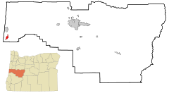 Lane County Oregon Incorporated and Unincorporated areas Dunes City Highlighted.svg