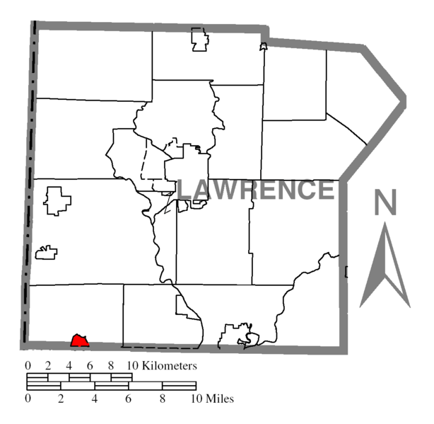 Archivo Map of Enon Valley, Lawrence County, Pennsylvania Highlighted