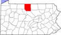 Map of Pennsylvania highlighting Potter County