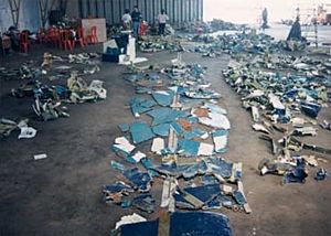 Archivo:Recovered wreckage of SilkAir flight MI185 (9V-TRF)