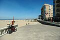 Seaside Oregon seawall and beach