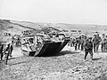 Tank preparing to advance at Flers-Courcelette 15-09-1916 IWM Q 5574