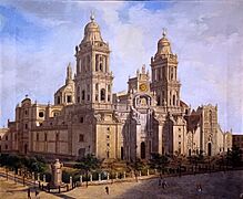 'Mexico City Cathedral' (1850-1900) by Ignacio Serrano - Museo Soumaya - Mexico 2024