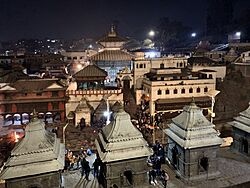 2023 January night aarti at Pashupatinath Temple, Kathmandu 02.jpg