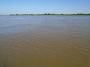 Archivo:Calma del río Paraguay y perfecta llanura chaqueña-paraguaya