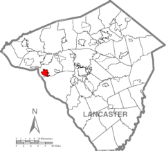 Columbia, Lancaster County Highlighted.png