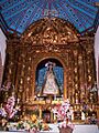 Ermita de la Virgen del Castillo (Chillón, Ciudad Real). Retablo e imagen de la Virgen